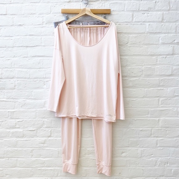 Sheex || Modern Jogger and Long Sleeve Cutout Tee Pajama Set Blush Pink XXL - Picture 1 of 9